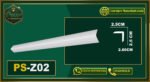 زوايا PS للحوائط (PS-Z2) – الأبعاد:2.5×2.5×280 cm